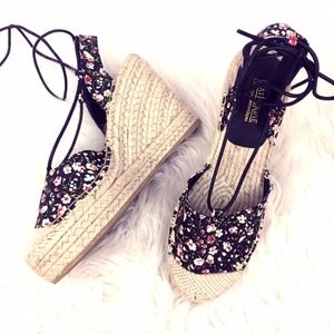 Catherine Malandrino Floral Espadrille Wedges